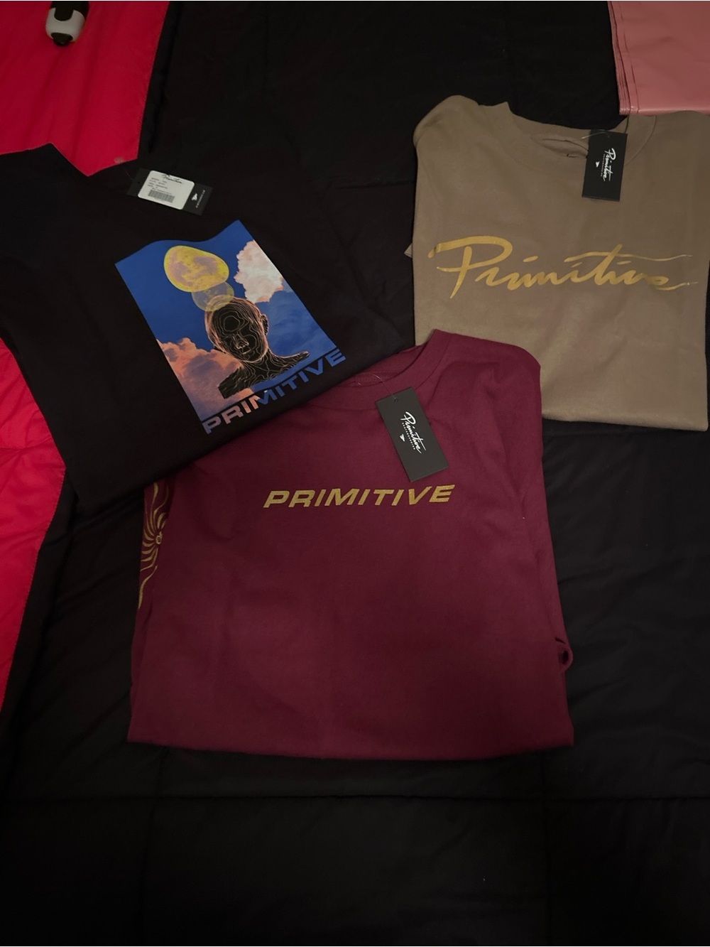 NWT Primitive Maroon Short Sleeve Tee 3pack Bundle